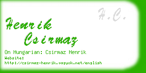 henrik csirmaz business card